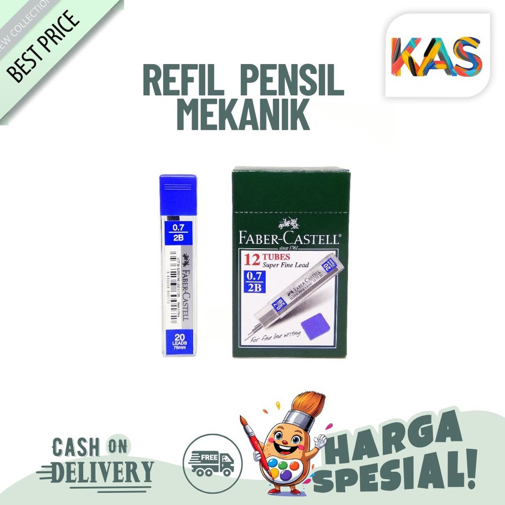 

Isi Pensil Mekanik Faber castell SUPER FINE LEADS 0.7 2B isi 20 Refill Pensil Mekanik- KAS