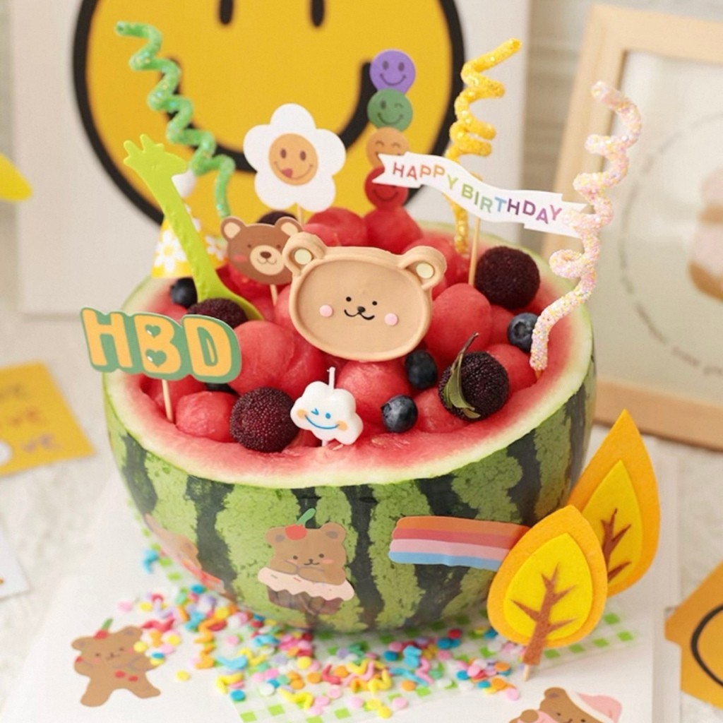 (HARGA 1PCS) CAKE TOPPER BENTUK BEAR COOKIES BAHAN SILIKON CLAY tusukan dekorasi hiasan pajangan kue