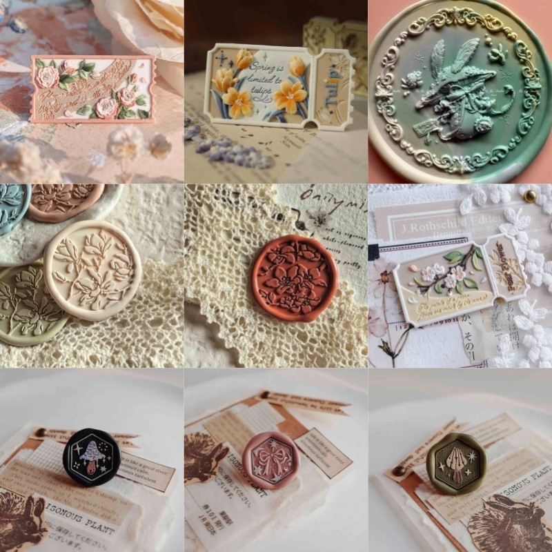 

New Lacquer Seal Seal Head Bow Rose Embossed Ticket Stub Copperhead Envelope Invitation Sealed Stamp Toy Birthday Gift Ledger