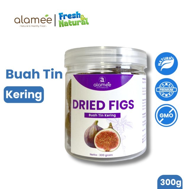 

ALAMEE Buah Tin Kering Cemilan Buah Sehat Dried Figs Buah Ara Kering Rendah Kalori 300gr fresh and natural