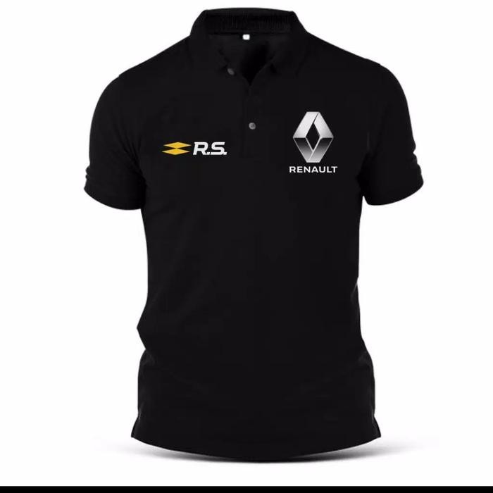 Kaos Kerah Polo Shirt Mobil Car Renault Mobil Sport Kaos Big Size Polo Big Size - HITAM, S