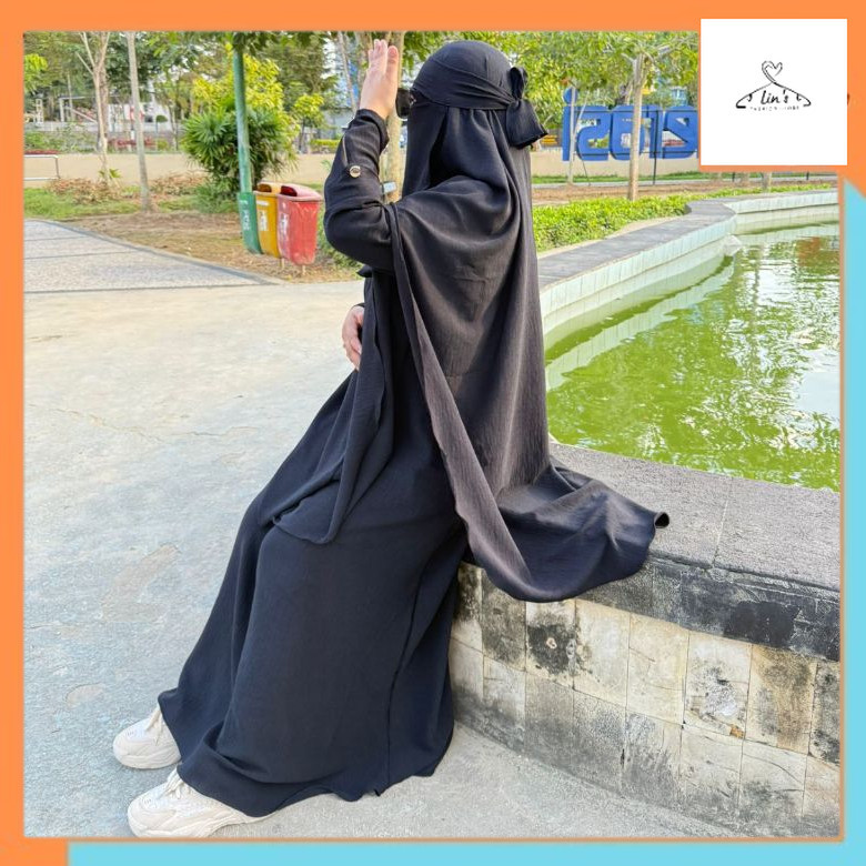 Gamis Drees Muslim NH gamis zayra syari jiper mewah besic umroh 1 set cadar bandanaMurah