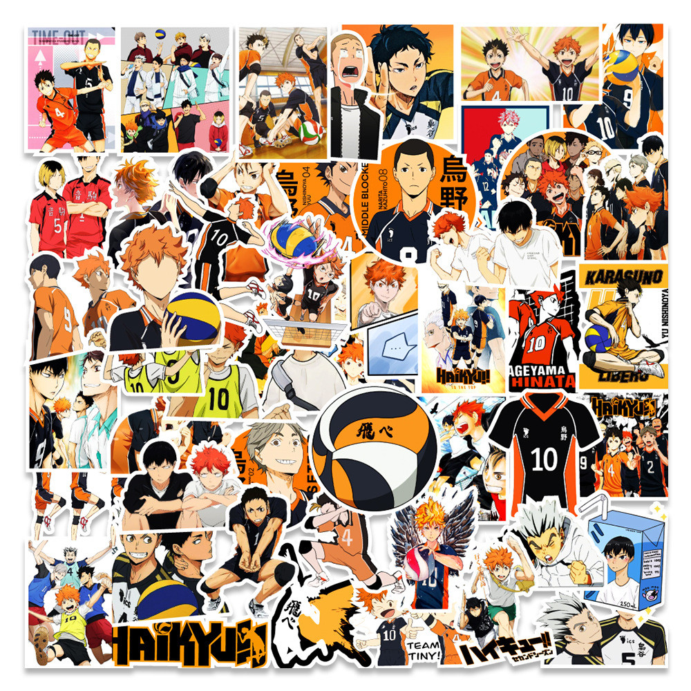 

10/30/50pcs Haikyuu!! Cartoon Stickers Decals Graffiti Phone Case Luggage Laptop Waterproof Cute Kids Anime DIY Sticker Toy Gift