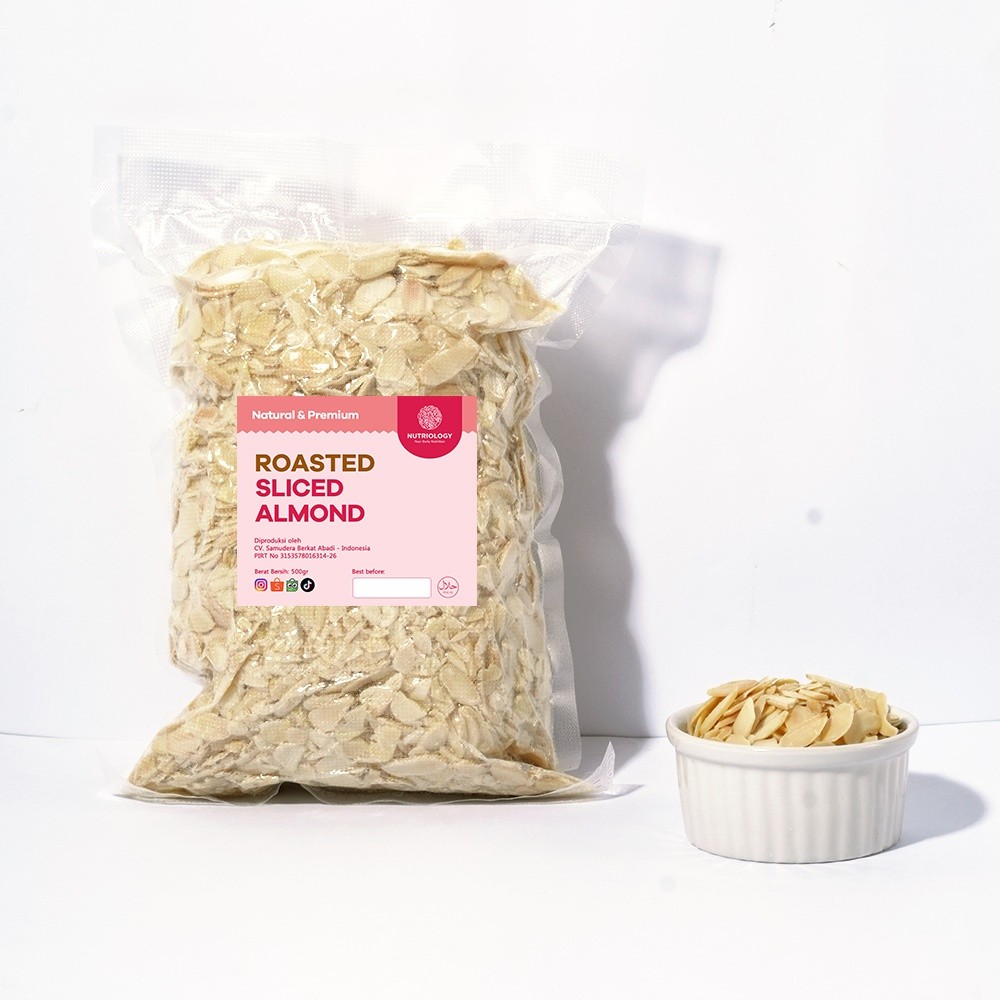 

Almond Sliced panggang 500 gr Nuts roasted iris Natural Premium Alami Healthy nuts superfood Snack Crunchy