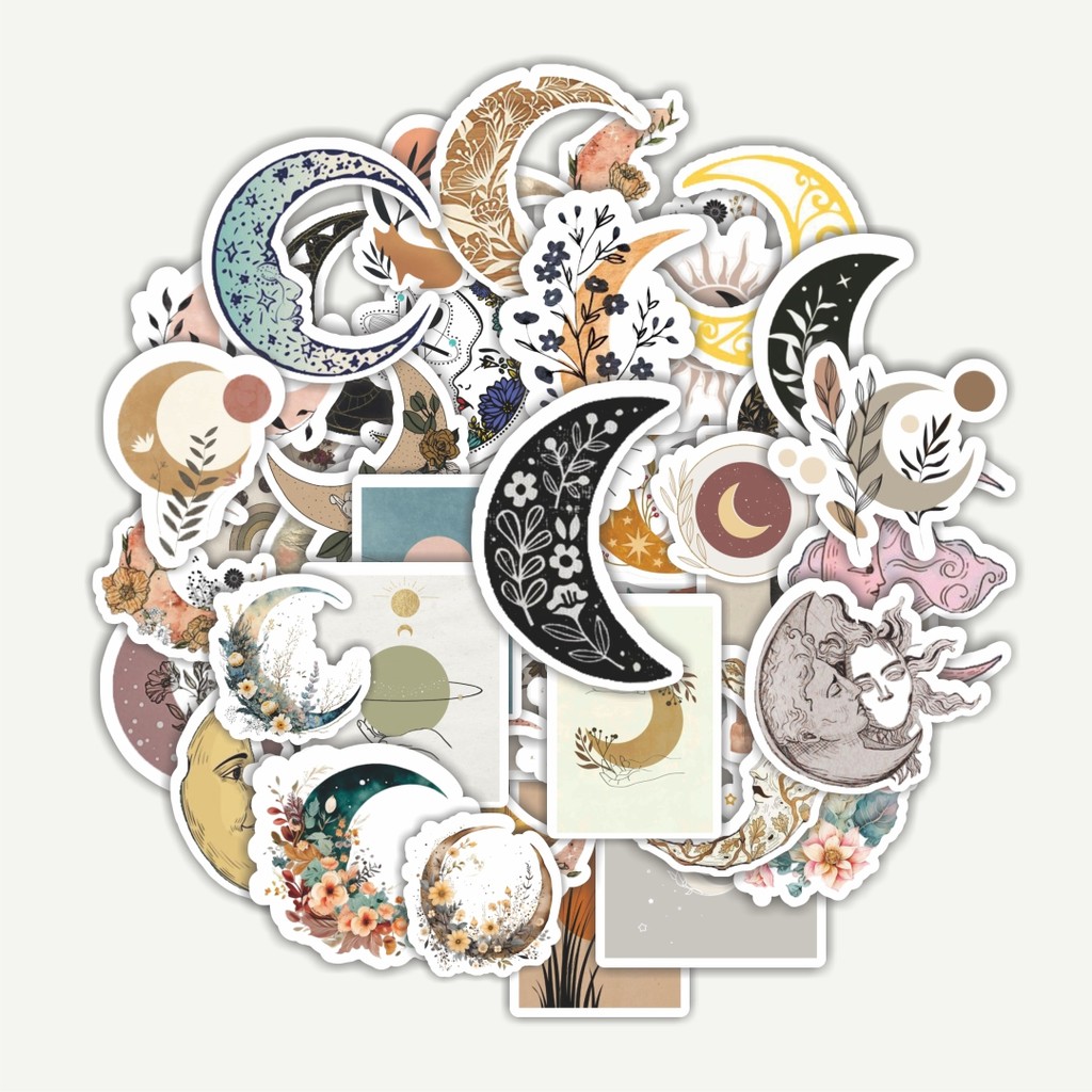 

Sticker Pack Stiker Moon/Bulan Aesthetic | Sticker TUMBLR | Stiker LAPTOP KOPER HELM