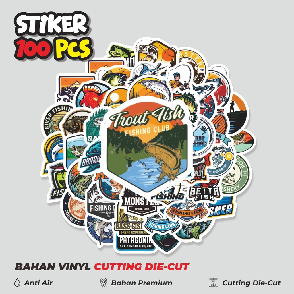 

Terbaru! 50 pcs Stiker Fishing Adventure/Mancing Dekorasi Lucu Kreatif untuk Notebook, Skateboard, HP