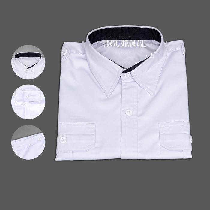 baju kemeja putih pria dewasa kerah hitam kemaja pdh kerah hitam baju pns putih kerah hitam kemeja p