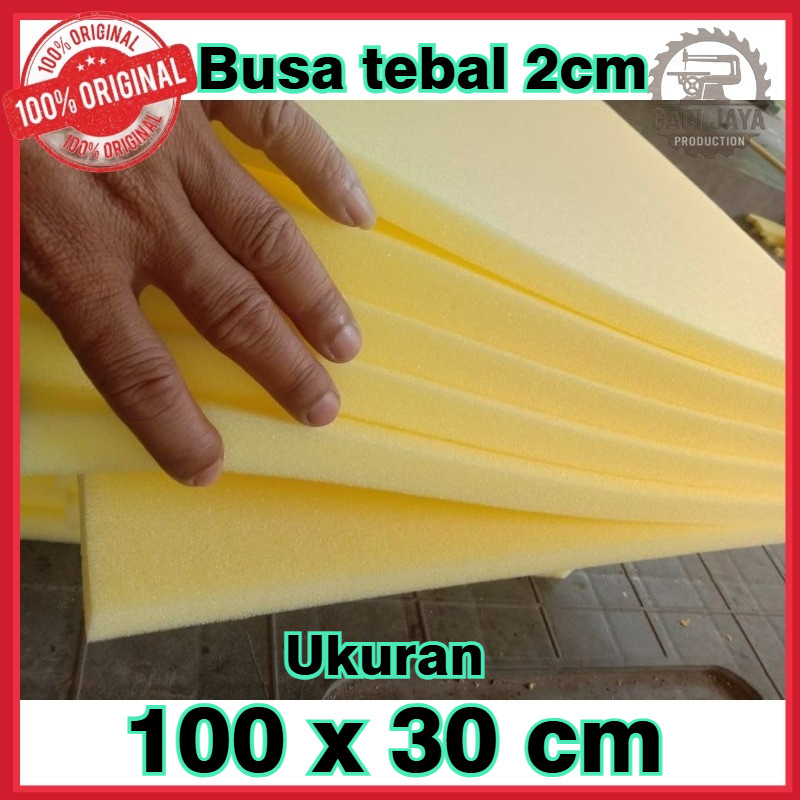 busa lembaran 2cm busa kuning ukuran 100x30x2cm