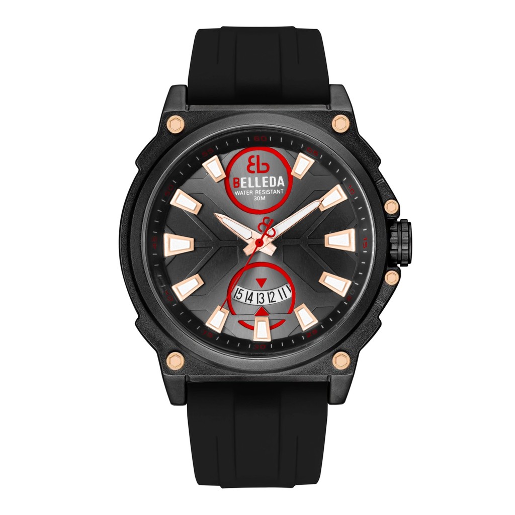 Jam Tangan Pria Belleda 9058 Quartz Watch Tanggal On Anti Air 3 Atm