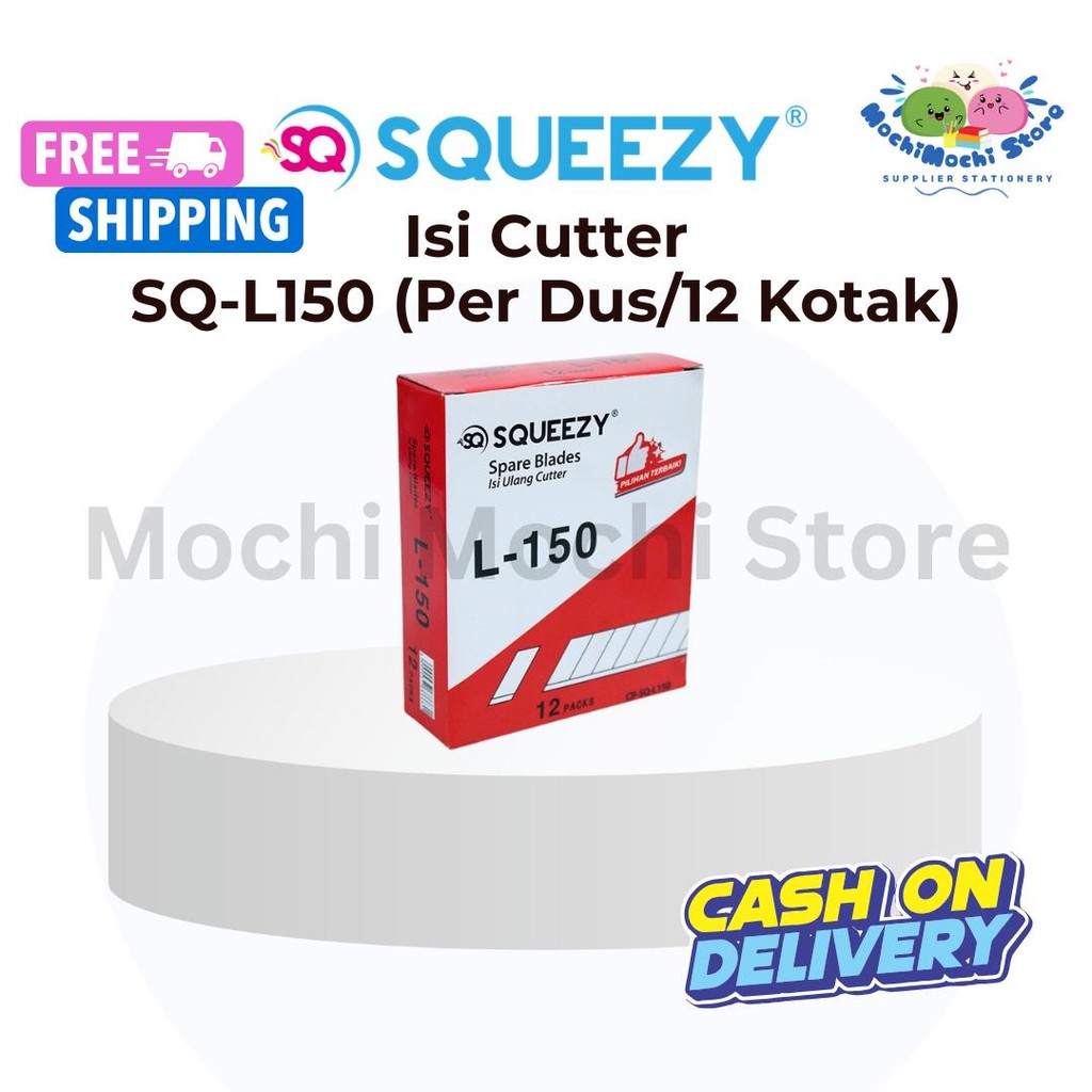 

PER DUS/12 TUBE Cutter Blade Refill Squeezy L-150 | Isi Pisau Pemotong Squeezy L-150 1 Tube/Kotak Isi 5 Pcs | Refill Cutter Squeezy L-150 | Isi Cutter SQ-L150