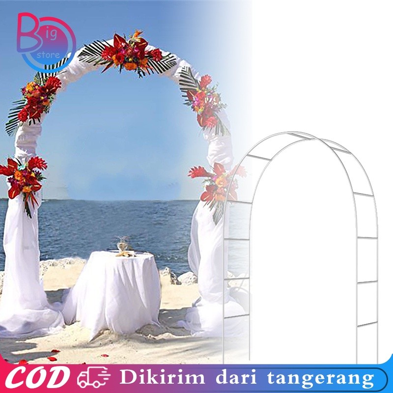 Pergola Besi Dekorasi 2leyer Besi Lengkung Dekorasi 2,4m X 1,4m Gapura Pintu Masuk Dekorasi