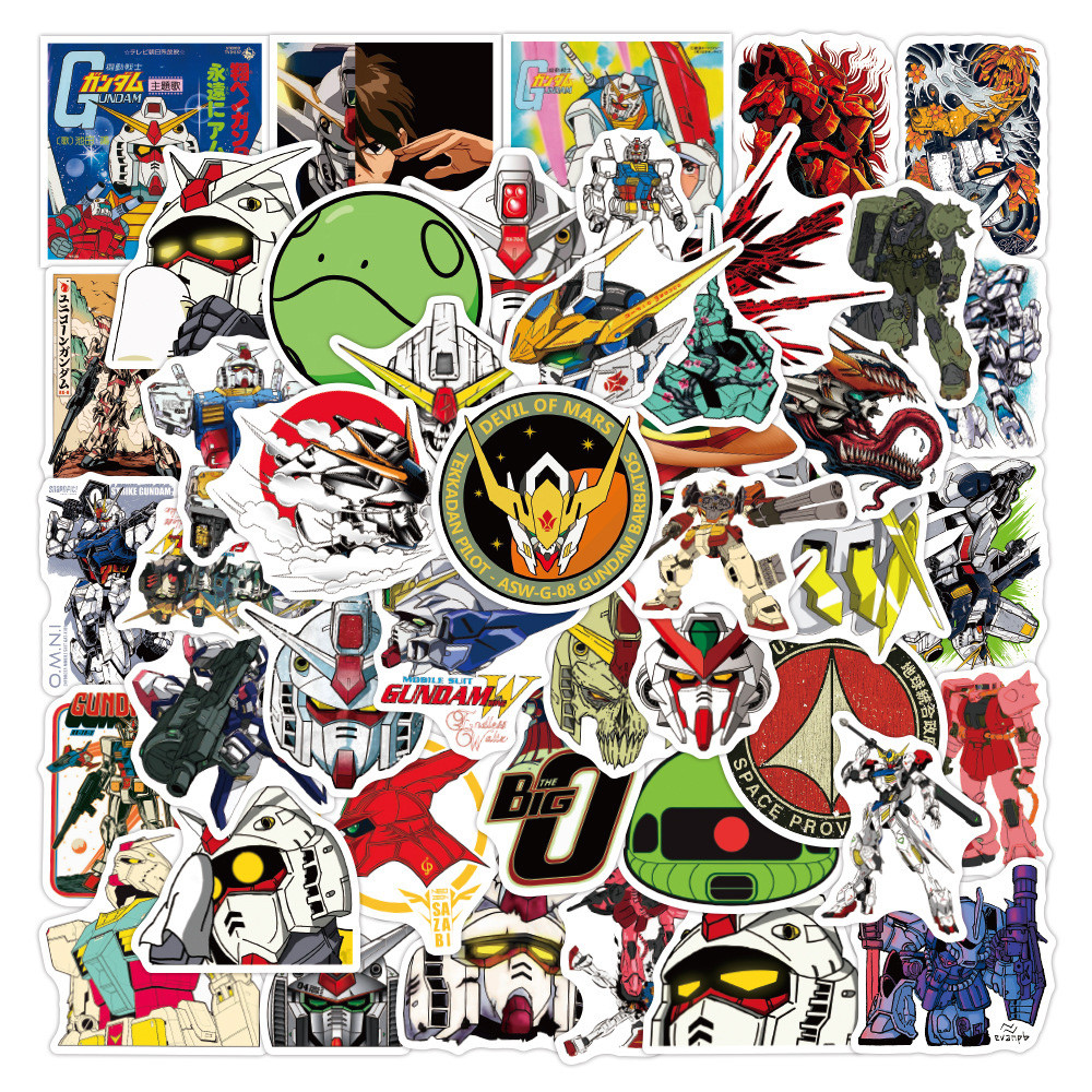 

10/30/50CPS GUNDAM Anime Cartoon Stickers for Kids DIY Toy Graffiti Stationery Phone Case Cool Sticker Kids Birthday Party Gift