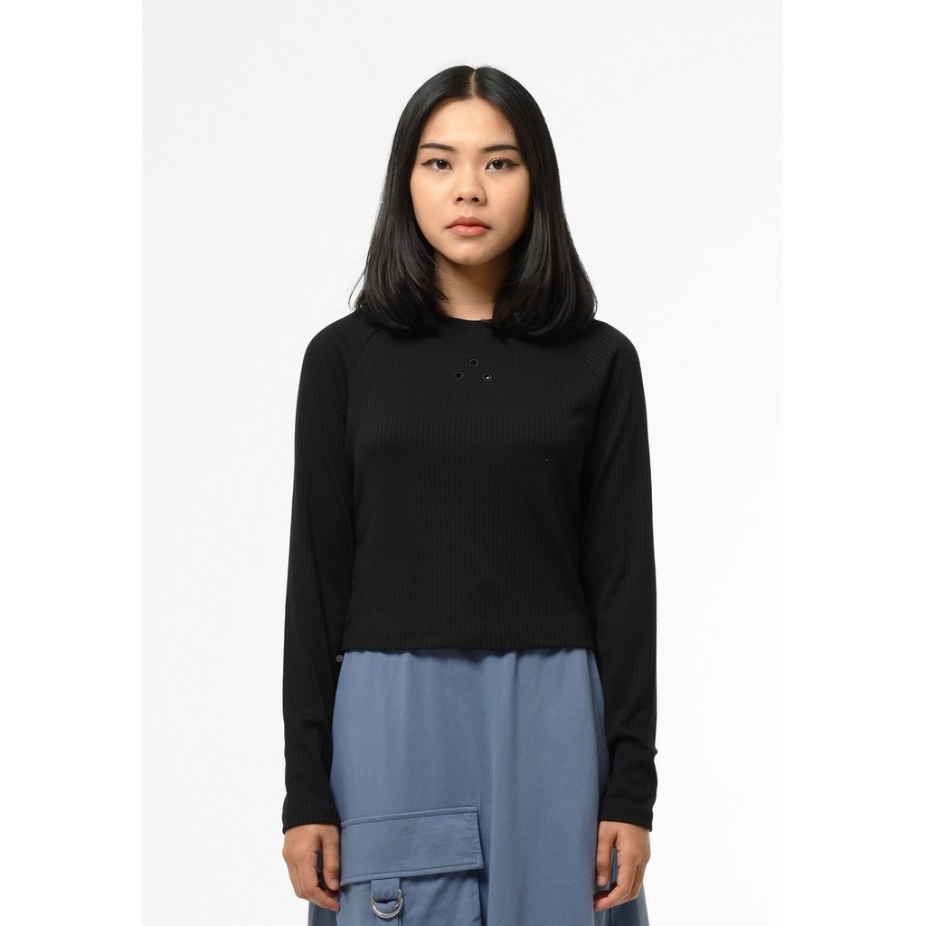 3Second - Baju Polos Wanita - Kaos Raglan Panjang Lengan - HP-S16072422