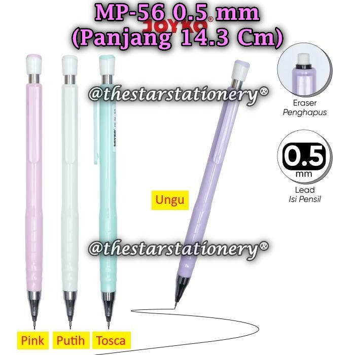

(1 Biji) Pensil Mekanik JOYKO MP-56 0.5 mm BISA PILIH WARNA / Mechanical Pencil Joyko MP-56 (1 Biji)