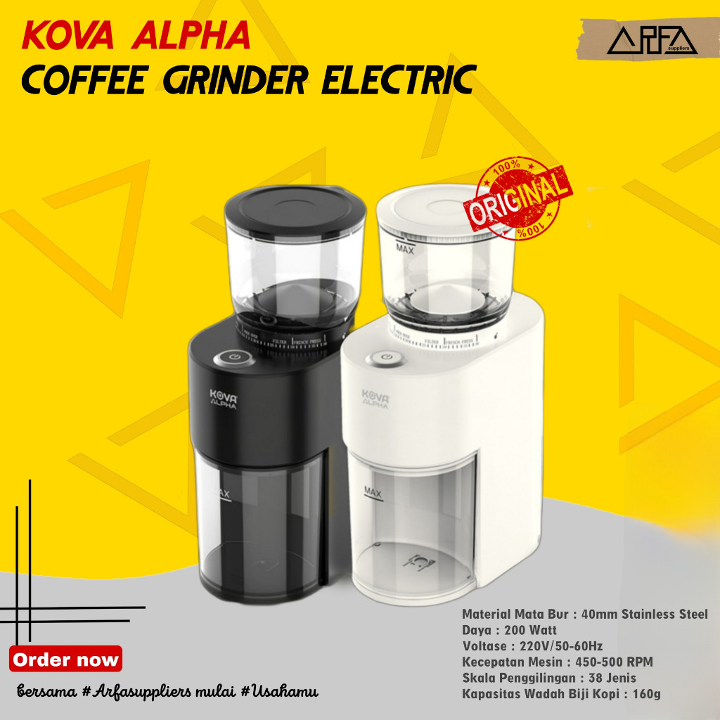 Kova Alpha Coffee Grinder Electric Mesin Giling Biji Kopi Elektrik
