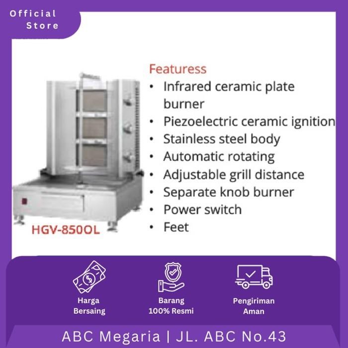 Getra Kompor Gas Daging Kebab Grill HGV850OL / HGV-850OL 3x 4kW