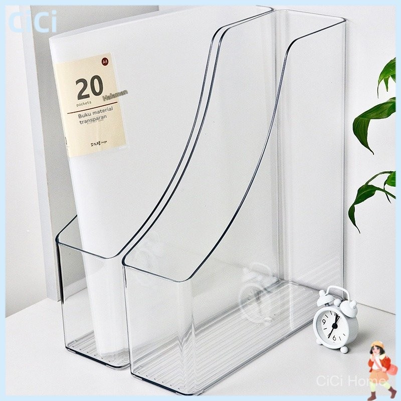 

Desktop Storage Tempat Buku Meja Organizer Box File Meja Kantor Megazine File Tray Bindex Transparan