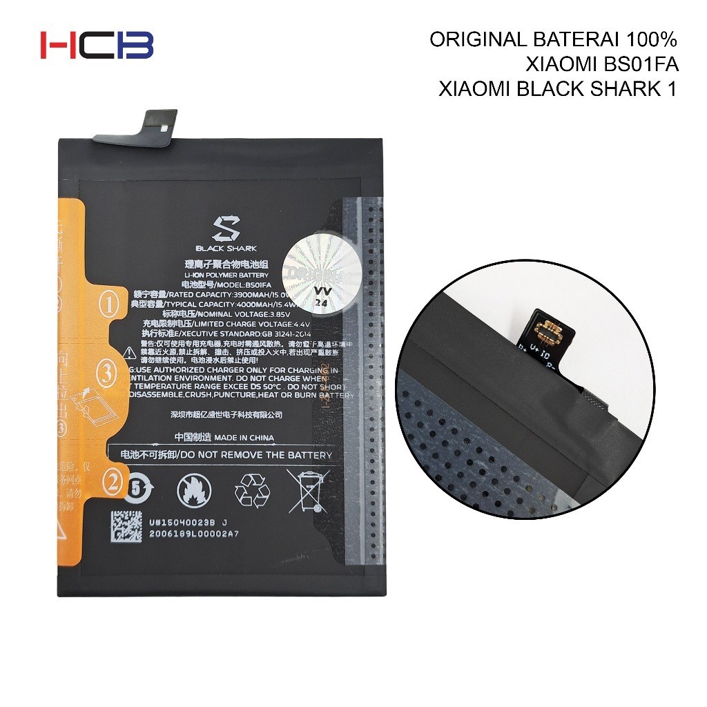 ORIGINAL HCB | Baterai XIAOMI BS01FA XIAOMI BLACK SHARK 1 ORIGINAL 100% Battery Batteray Batre Batra