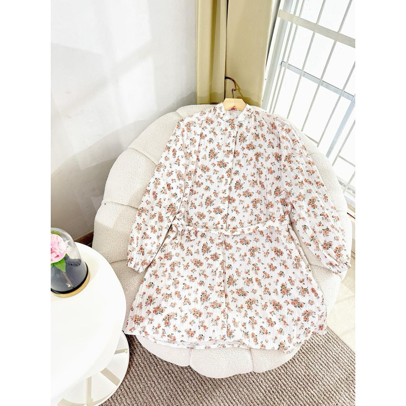 PREKTUS - ZFS TUNIK RAZETA FLOWER BAJU PREMIUM WANITA REMAJA KEKINIAN DENGAN TALI PINGGANG TERBARU /