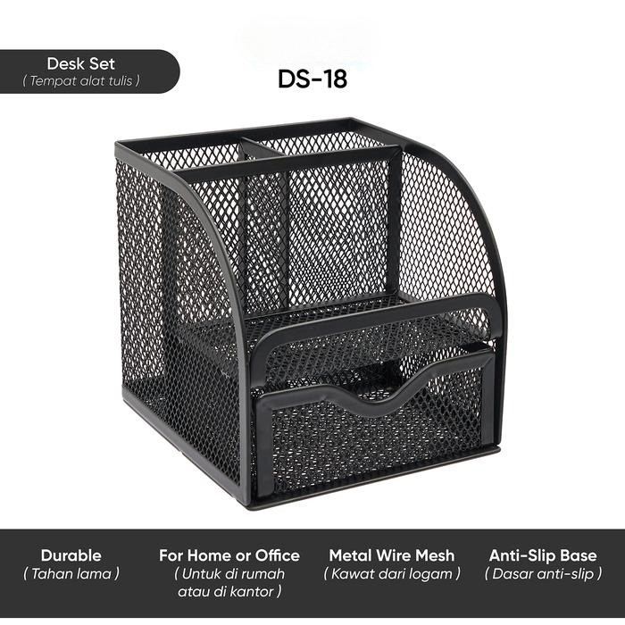 

Desk Set / Pen Holder / Tempat Alat Tulis Jaring Jala Joyko DS-18 - DS-18
