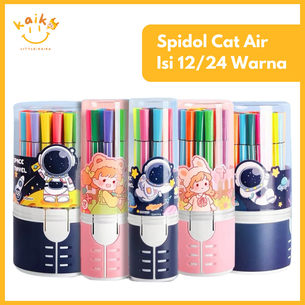 

LITTLE KAIKA | AT42 Spidol Warna Warni 1 Set Hexagonal Watercolor Marker Pen 12/24 Warna Spidol Pensil Warna Krayon Cat Air Mewarnai Menggambar Anak