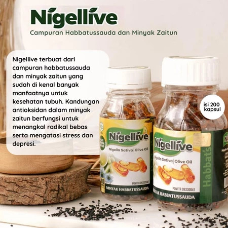 Nigellive Minyak Habbatussauda plus Minyak Zaitun