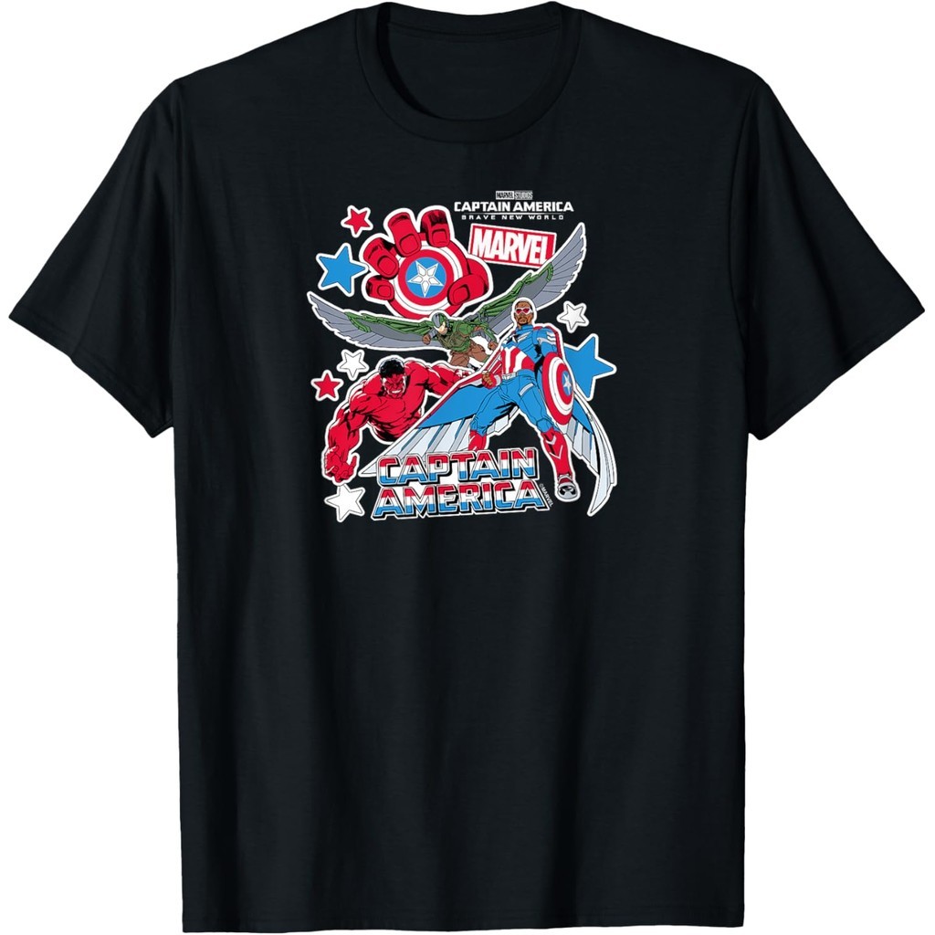 Baju Kaos  Captain America Brave New World - Sticker Pack T-Shirt