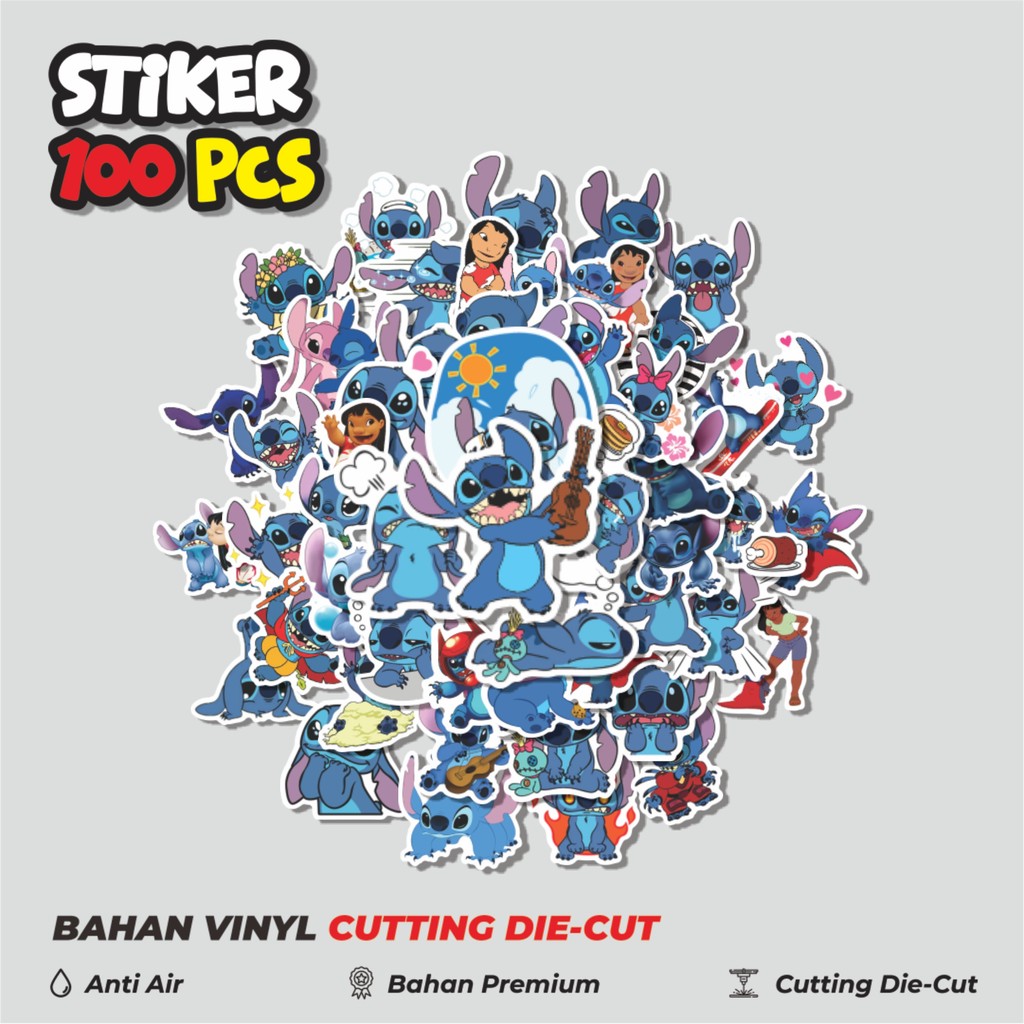 

Terbaru! 50 pcs Sticker Kartun Lilo & Stitch Dekorasi Lucu Kreatif untuk Notebook, Skateboard, HP