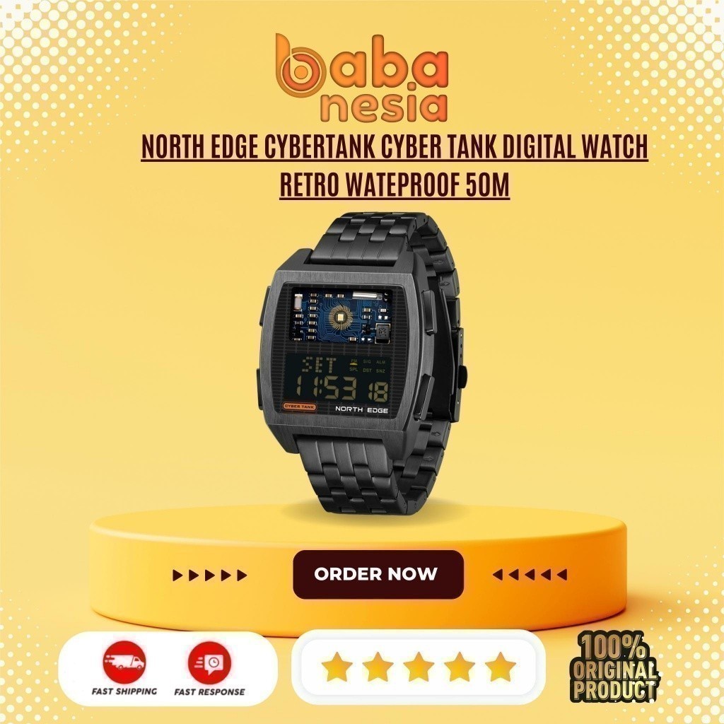 NORTH EDGE CYBERTANK CYBER TANK Digital Watch Retro Wateproof 50M