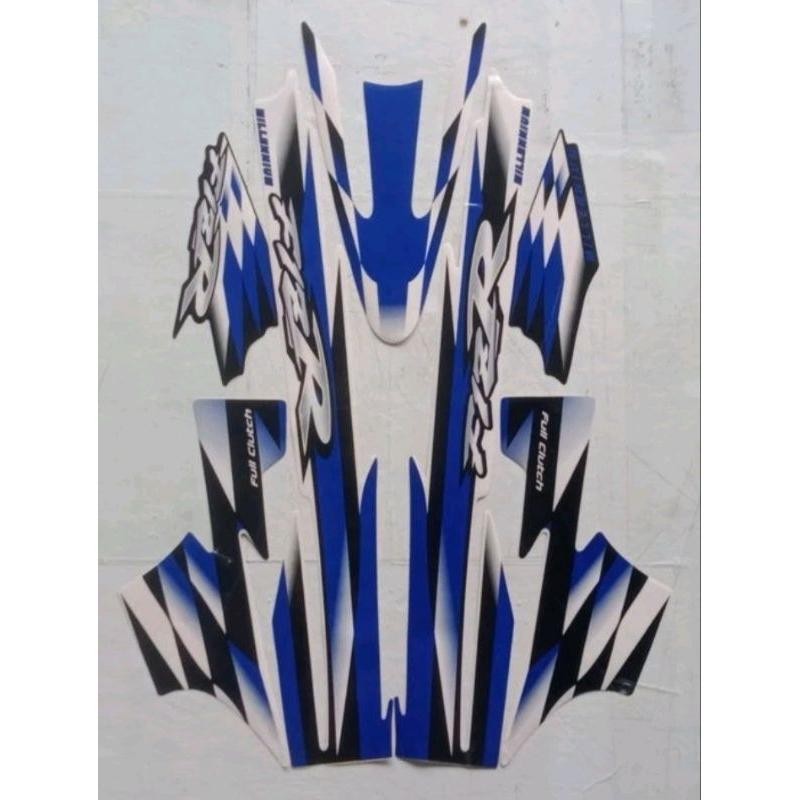 Stiker Striping motor Yamaha Fiz R milenium Biru putih original