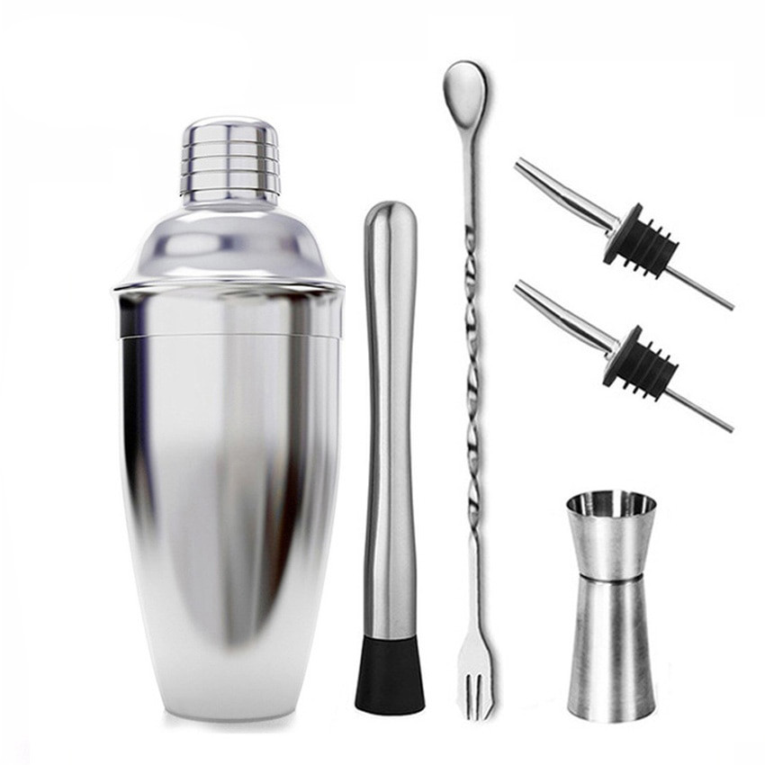 

ORIGINAL One Two Cups 6in1 Bartender Cocktail Shaker Jigger Bar Spoon 750ml - BA016