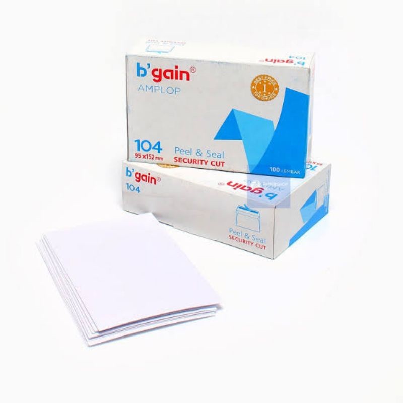 

Amplop 104 + Perekat / amplop tanggung B'gain 104 95x152 mm - SAN BWI