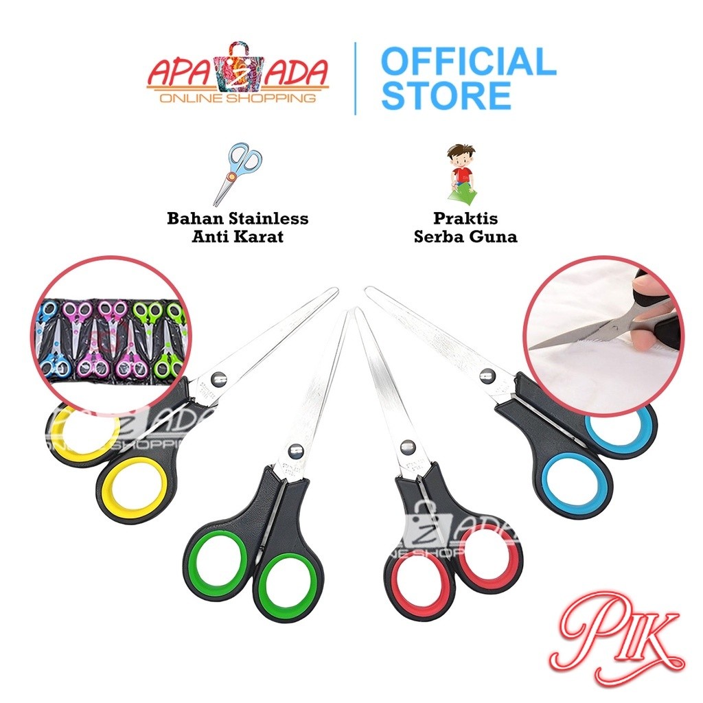 

Apazada Scissors Gunting Stainless Anak Sekolah Satuan Murah / Gunting Kain Kertas Kantor SC-SQ01