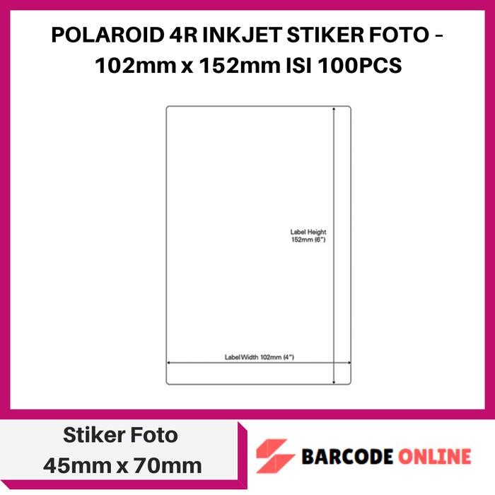 

POLAROID 4R INKJET STIKER FOTO – 102mm x 152mm ISI 100PCS