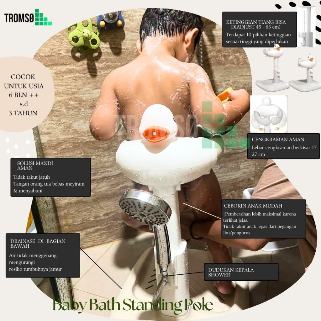 BABY BATH STANDING POLE/ alat bantu mandi & cebok  bayi balita berdiri / Alat Mandi Berdiri untuk Ba