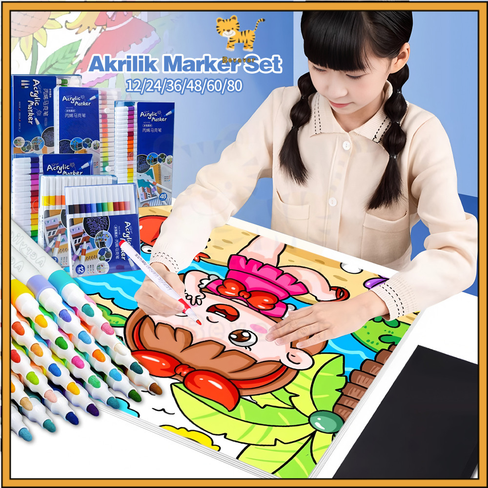 

​​ID Bevavar​​ Akrilik Marker DIY Painting Spidol Acrylic Set Spidol Pastel Pulpen Highlight Drawing