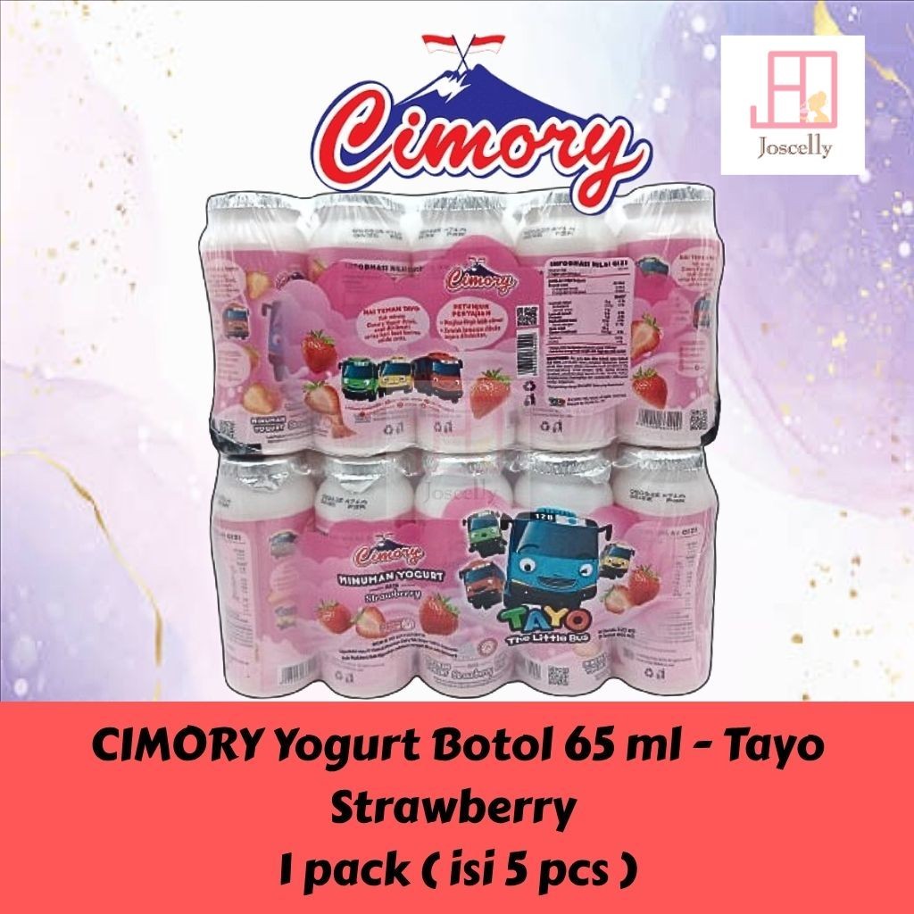 

JOSCELLY.ID CIMORY Yogurt Botol 65 ml - Tayo Strawberry | 1 pack ( isi 5 pcs )