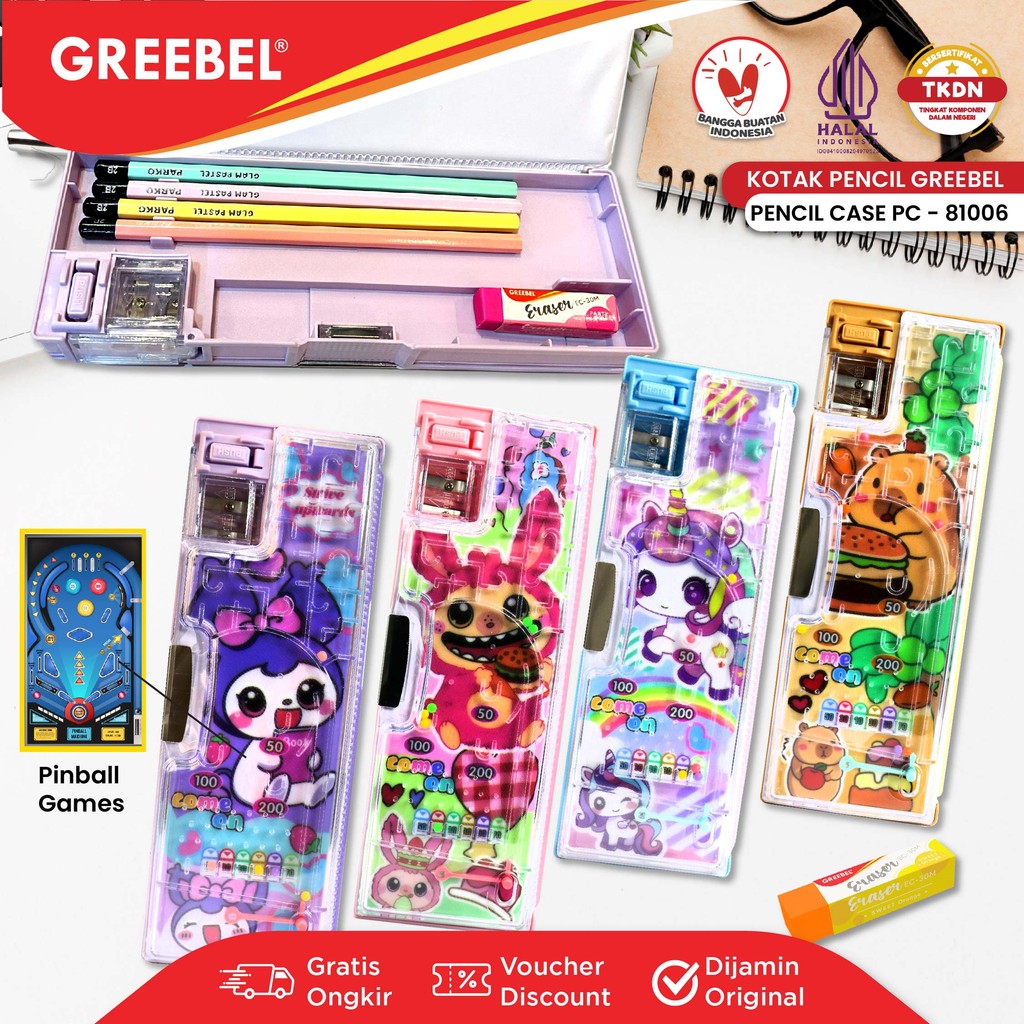

GREEBEL Kotak Pensil Multifungsi Permainan Pinball / Tempat Pensil Serutan Lucu (81006) / Pencil Case / Pensil Bag Anak Mainan 3D Sekolah