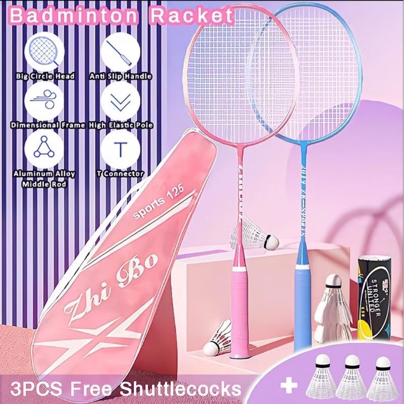 [Free tas]Raket Badminton Paket Komplit/ Raket Bulu Tangkis Isi 2 Free Bag/Raket Bulutangkis/Shuttle