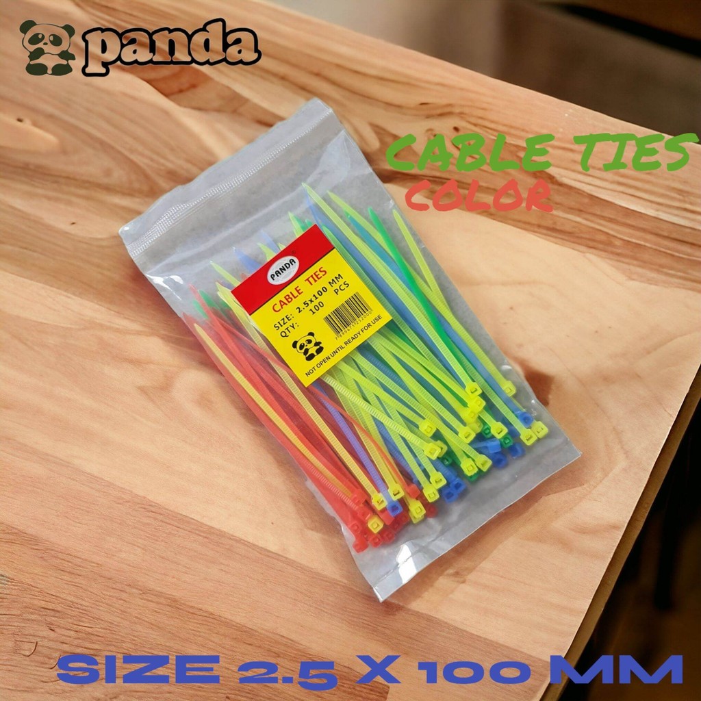 

KABEL TIES/CABLE TIES PANDA WARNA WARNI UKURAN 2.5X100MM (10CM) F9020C