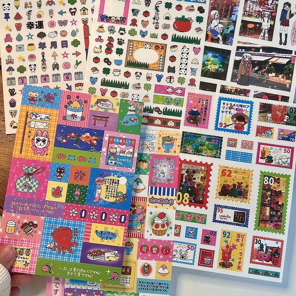 

MINKYS 6pcs/lot Retro Postage Stamp Decorative Stickers Label Stickers for Scrapbooking Stationery Accessories