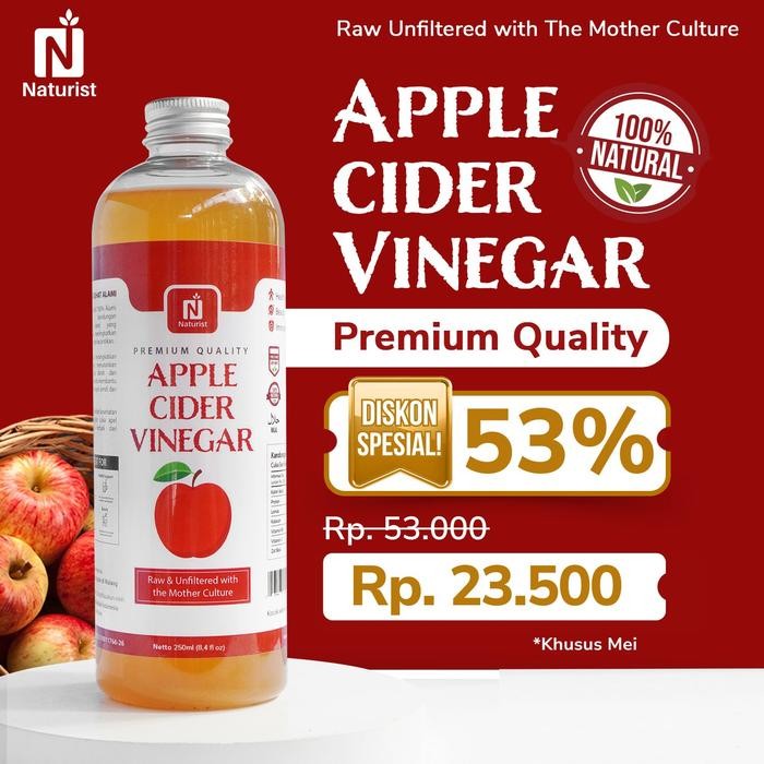 

CUKA APEL ORGANIK WITH THE MOTHER | APPLE CIDER VINEGAR | MINUMAN DIET - 250 ml