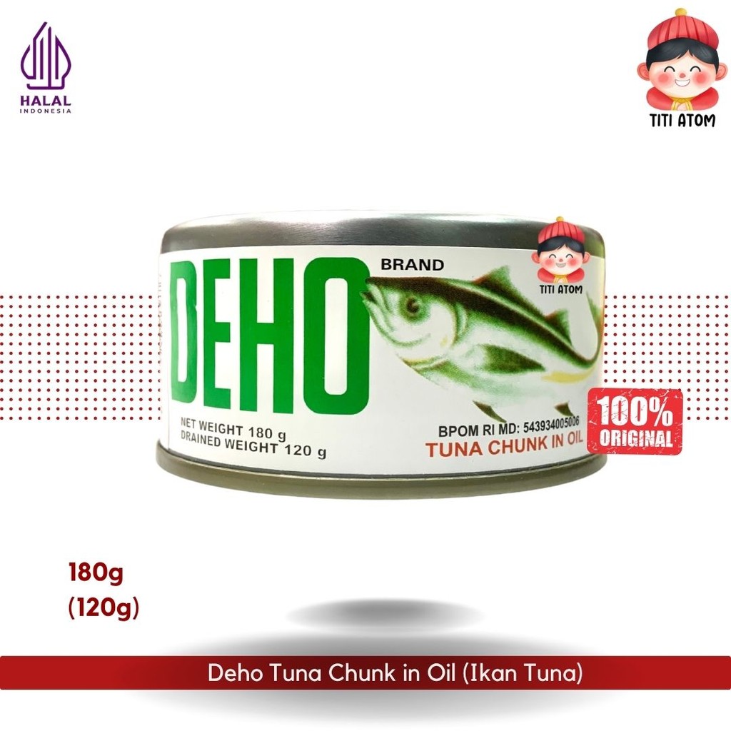

Deho Tuna Chunk in Oil (Ikan Tuna Kaleng) [180g/120g]