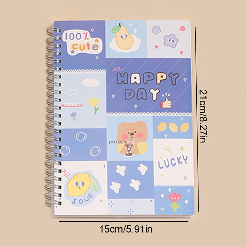

1pc A5 Coil Lined Horizontal grid Notebook High Quality Kawaii Korean Stationery Cute School Supplies for Students