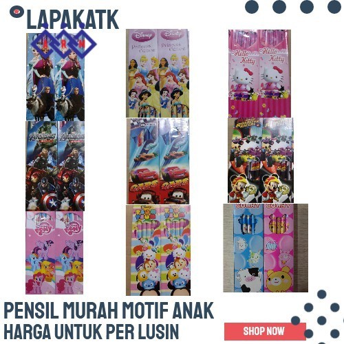 

Pensil 2b murah Motif Anak (PER LUSIN) + Best Seller