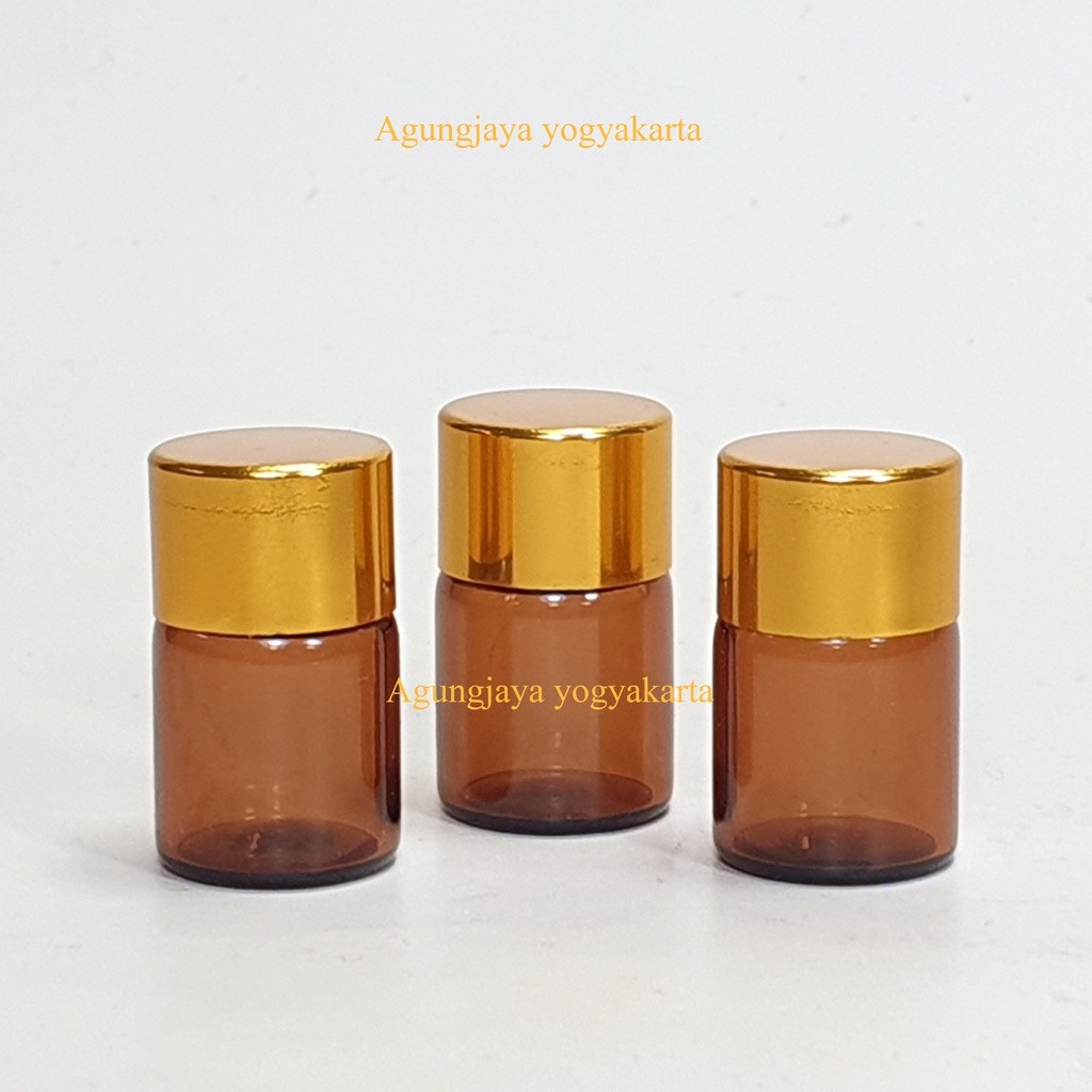 Botol Kaca Mini 2 Ml Tabung Amber / Botol Kaca /  Botol Kaca Mini / Botol Kaca Parfum / Botol Parfum