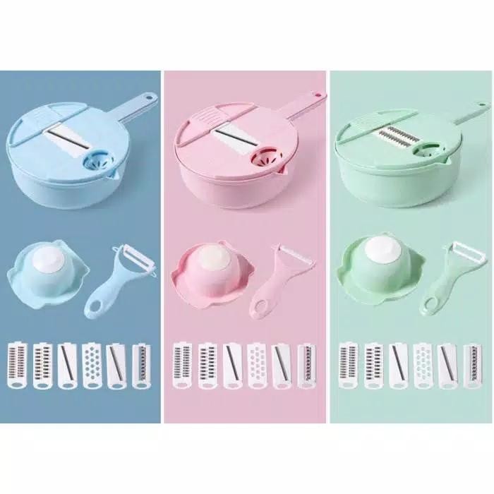(12in1) Alat Pemotong Sayuran Kentang Multifungsi Pengiris Parutan