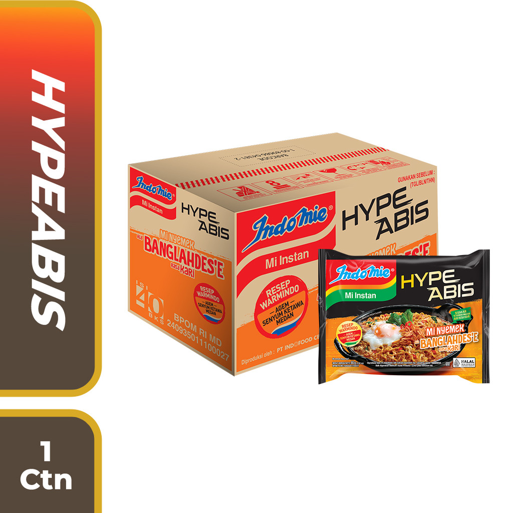 

CTN - Indomie Hypeabis Mie Nyemek Banglahdes'e Rasa Kari 80gr