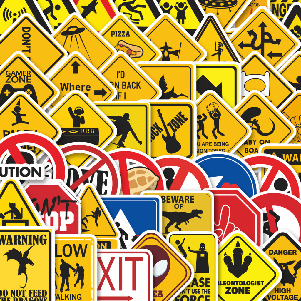 

Stiker Cutting Pack Stiker Humor Signs [Tanda Humor] Stiker Isi 100Pcs Series Aesthetic Lucu Keren Untuk Koper Bahan Vynil