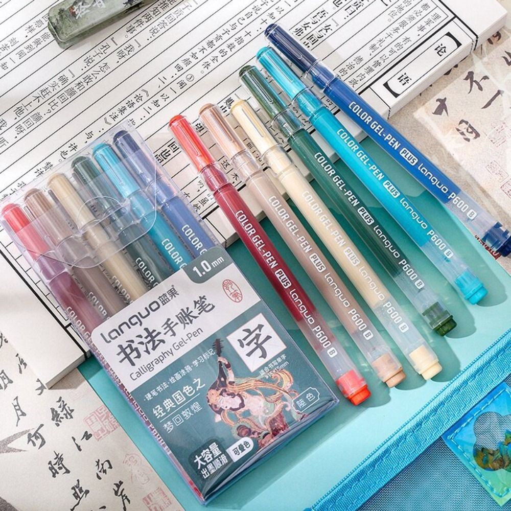 

6Pcs Calligraphy Gel-Pen Set Multicolor Neutral Pen Writing Drawing Painting Marker Aesthetic Stationery School Art Supplies
